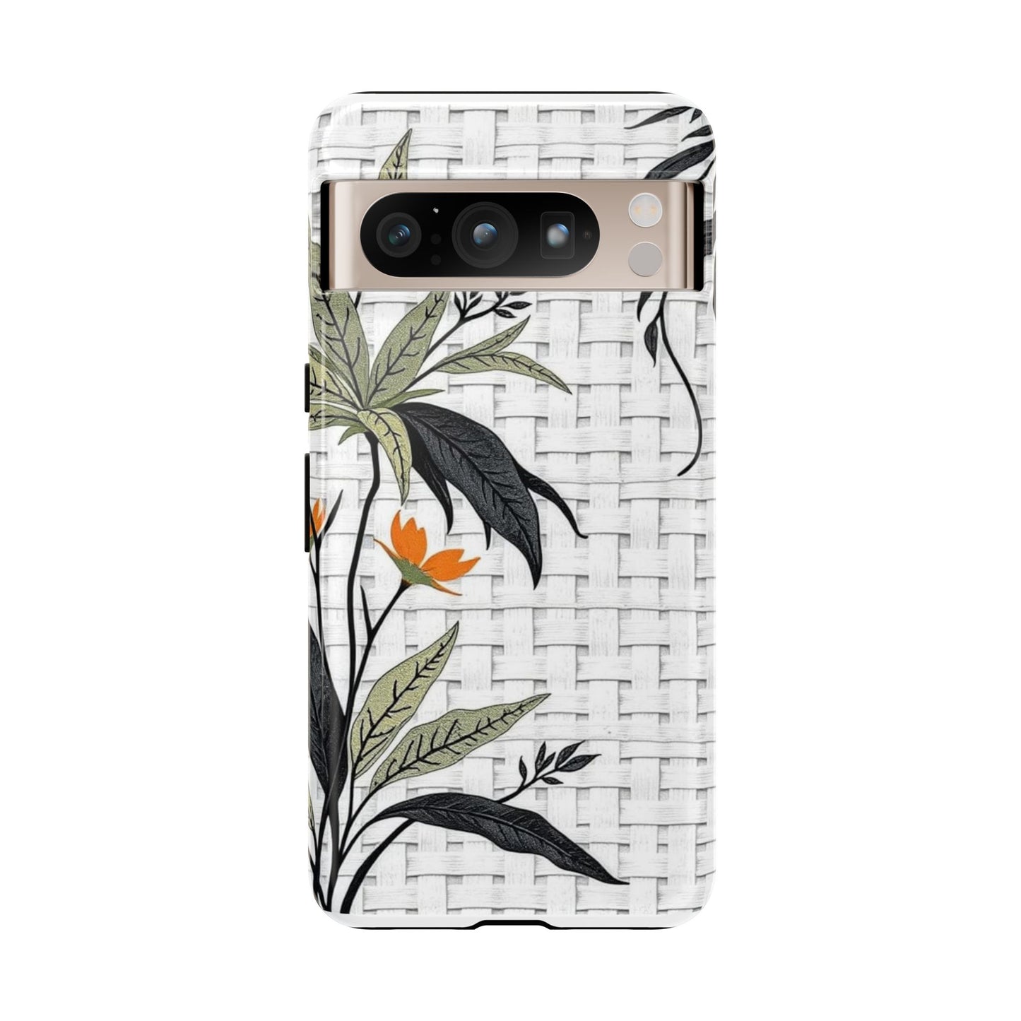Floral Woven Tough Phone Case — Protective Botanical iPhone Cover