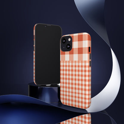 Buffalo Check Tough Phone Case — Orange Gingham Protective Cover