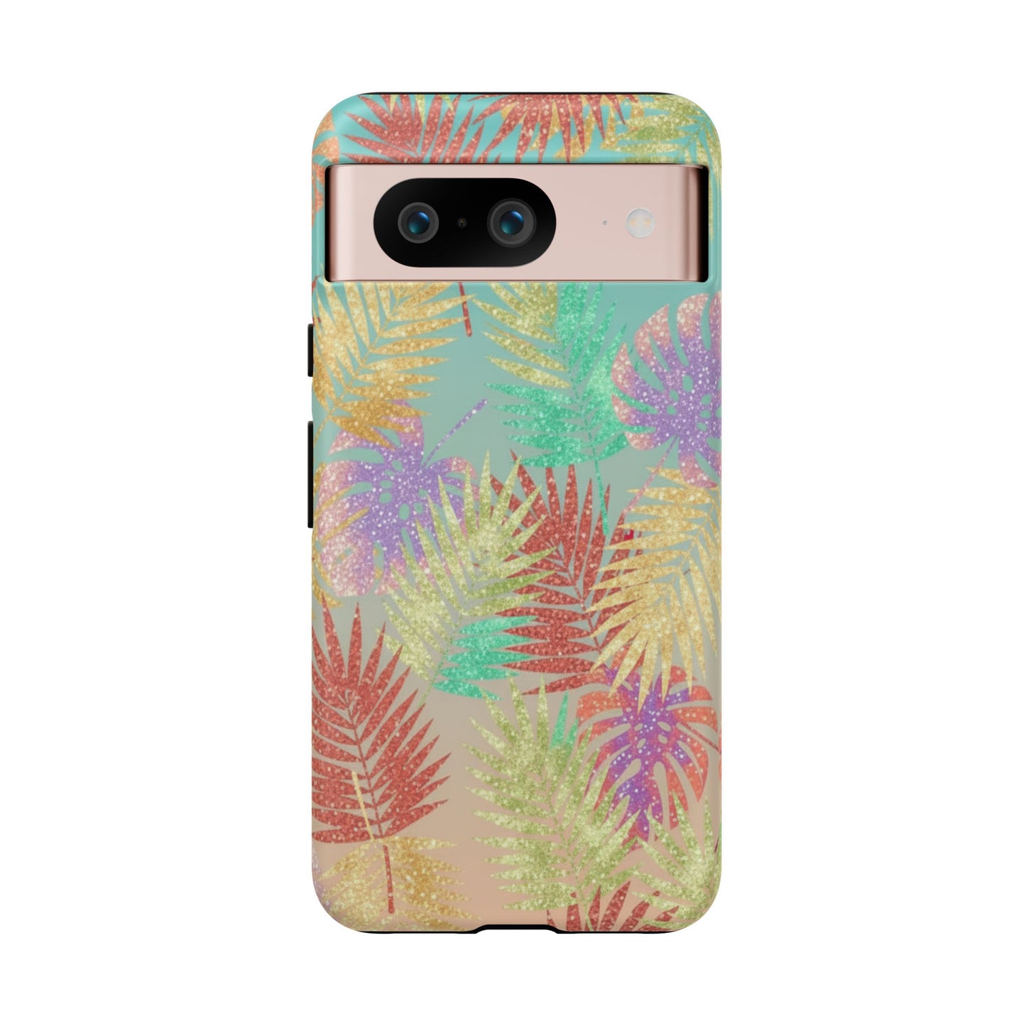 Tropical Palm Leaf Tough Phone Case – Colorful Pastel Botanical Protection