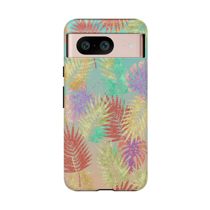 Tropical Palm Leaf Tough Phone Case – Colorful Pastel Botanical Protection