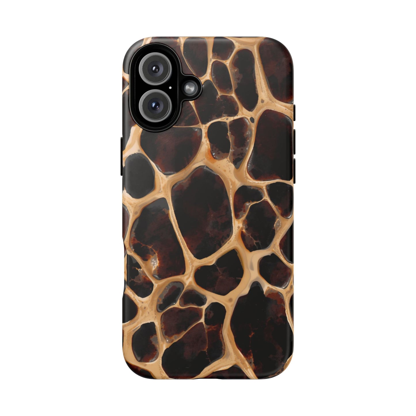 Phone Case — Brown Leather Dot Texture Rugged Protective Cover