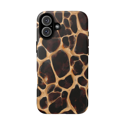 Phone Case — Brown Leather Dot Texture Rugged Protective Cover