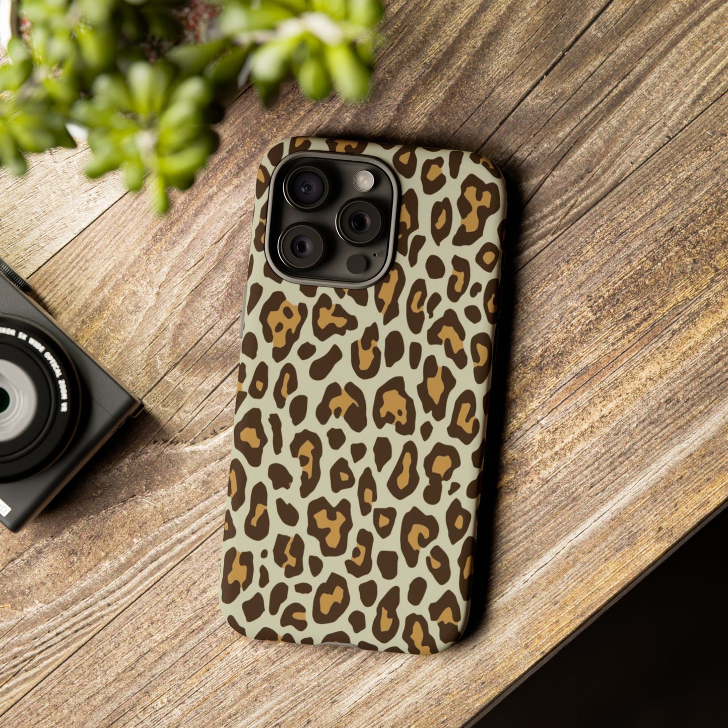 Leopard Print Tough Phone Case — Durable Protective Animal Print Case