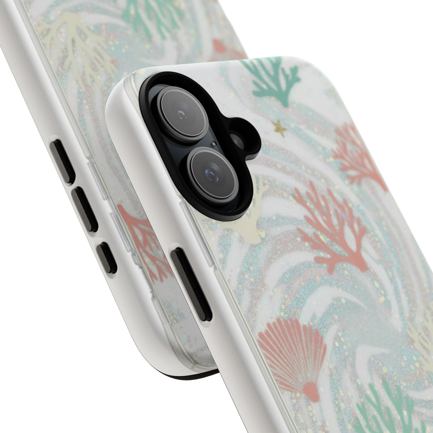 Seafoam Coral Tough Phone Case - Pastel Ocean Wave Design