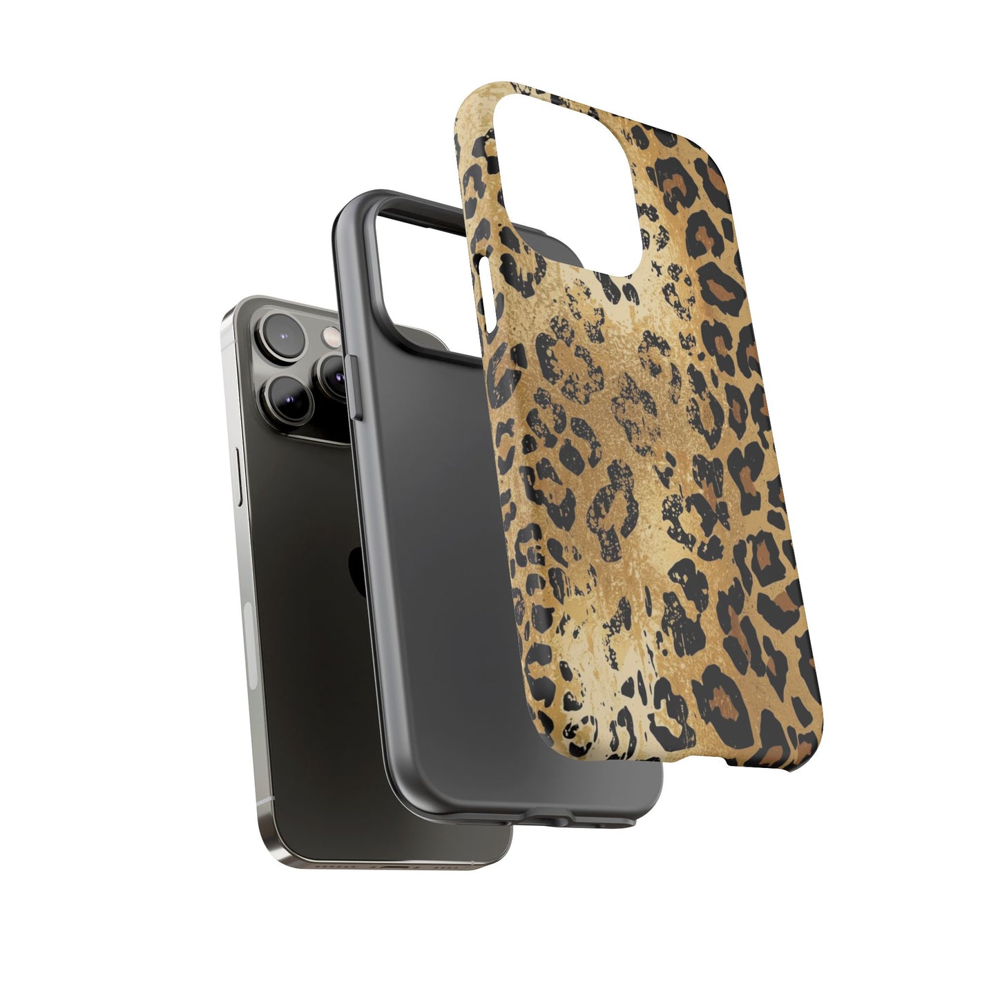 Leopard Print Tough Phone Case — Durable Protective iPhone Cover