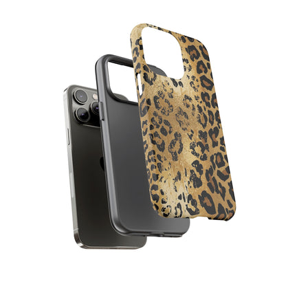Leopard Print Tough Phone Case — Durable Protective iPhone Cover