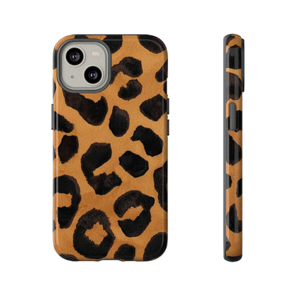 Leopard Print Tough Phone Case — Protective Animal Print iPhone Case
