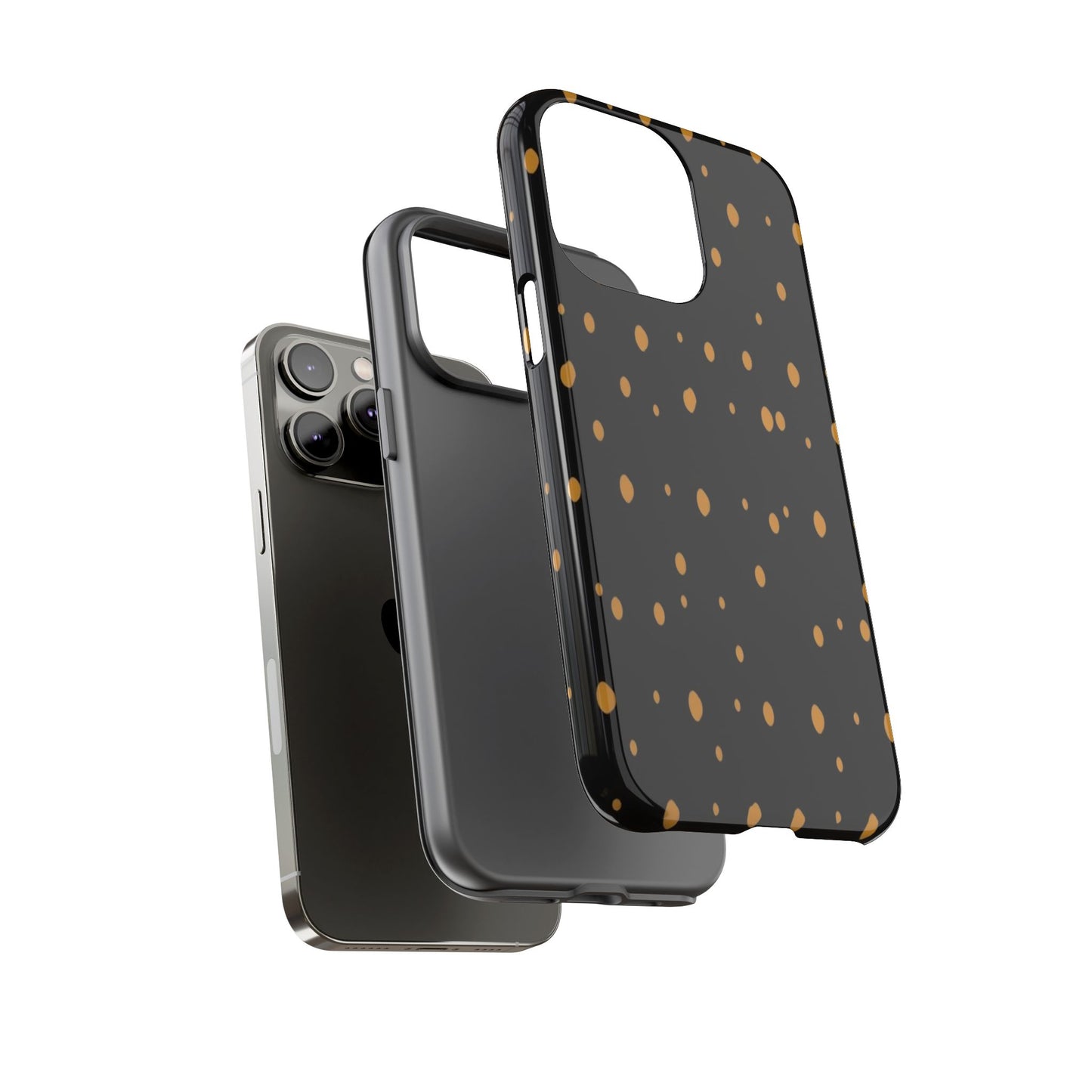 Black & Gold Dot Tough Phone Case — Protective Sparkle Pattern