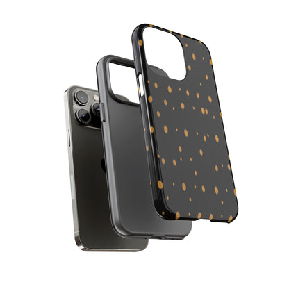 Black & Gold Dot Tough Phone Case — Protective Sparkle Pattern