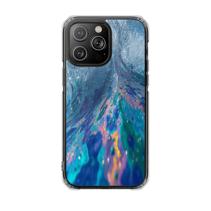 Clear Magnetic Impact Phone Case — Blue Ocean Abstract Design