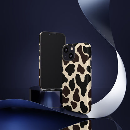 Cow Print Phone Case — Black & Cream Protective  Case