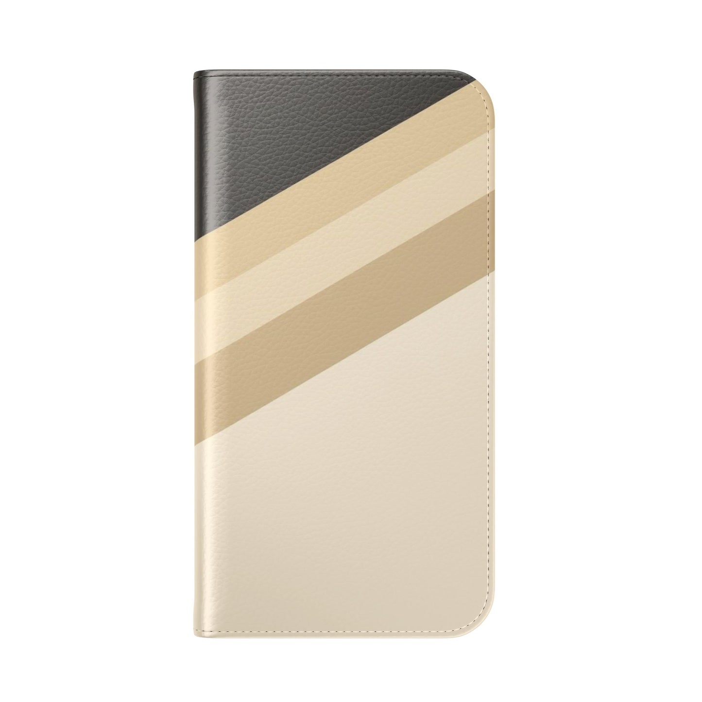 Retro Neutral Stripe Flip Phone Case — Wallet Folio with Card Slots