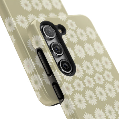 Daisy Pattern Tough Phone Case — Protective Floral iPhone Cover