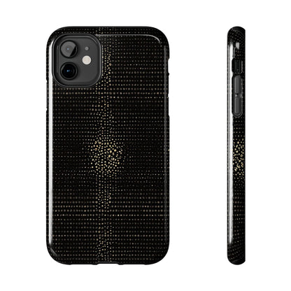 Tough Phone Case — Black Textured Metallic Dot Shield