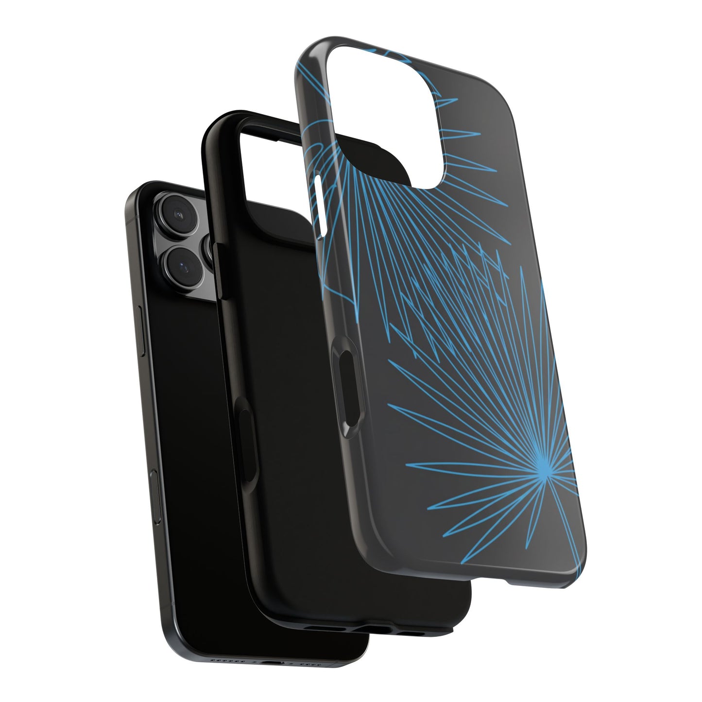 Blue Dandelion Burst Tough Phone Case — Protective Floral iPhone Cover