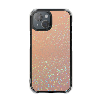 Holographic Rose Gold Glitter Clear Magnetic Phone Case