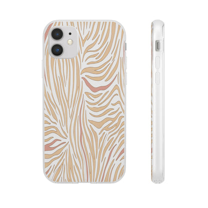 Neutral Zebra Print Flexi Case — Beige & Rose Gold Animal Pattern Phone Cover