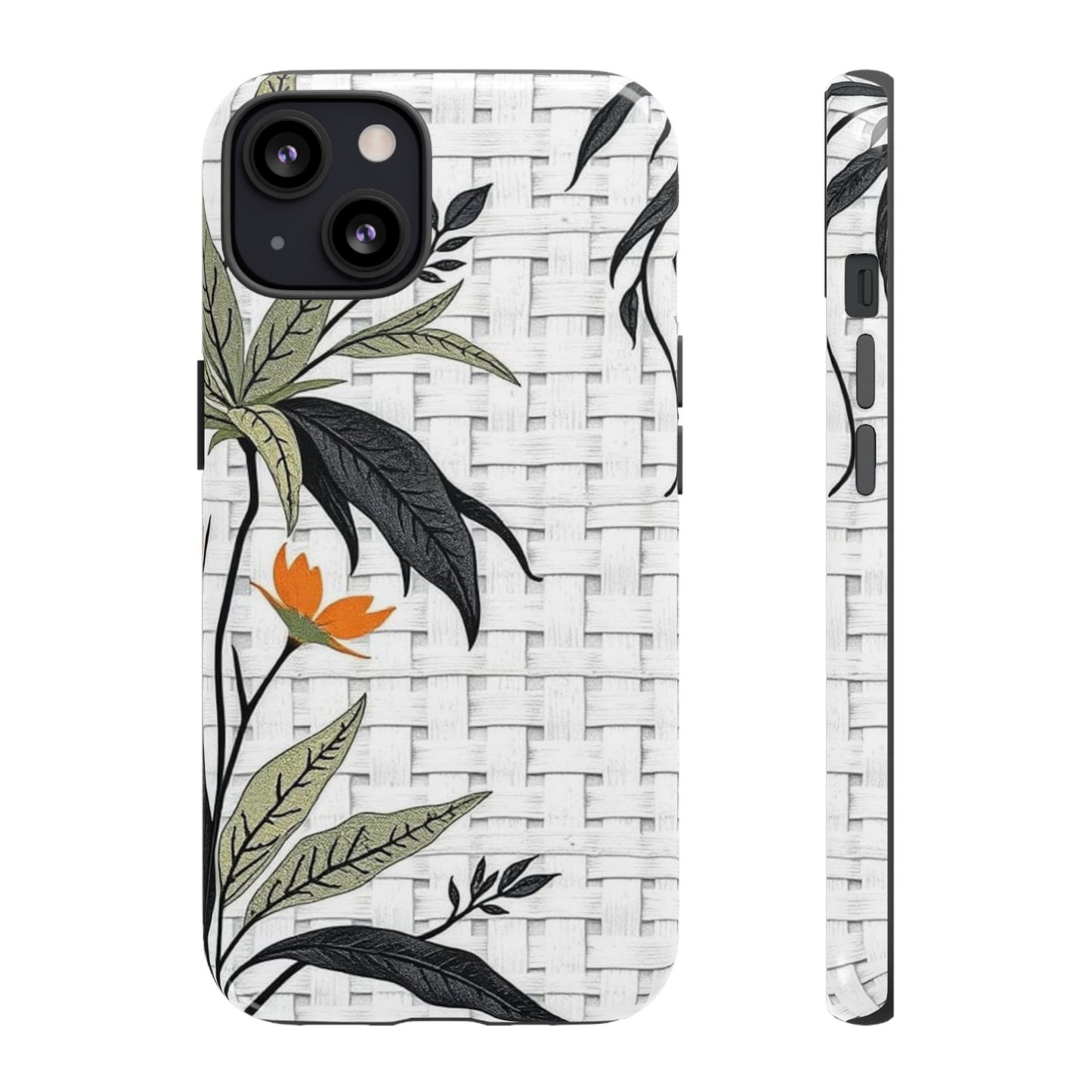 Floral Woven Tough Phone Case — Protective Botanical iPhone Cover