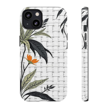 Floral Woven Tough Phone Case — Protective Botanical iPhone Cover
