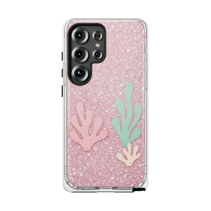 Pink Glitter Seaweed Tough Case - Sparkle Protective Phone Cover