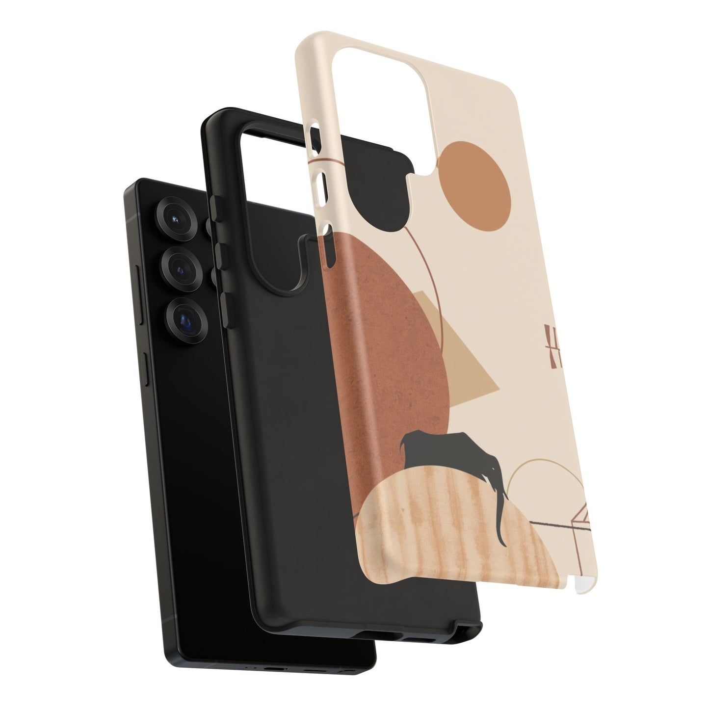 Abstract Earth Tones Phone Case — Minimal Geometric Design