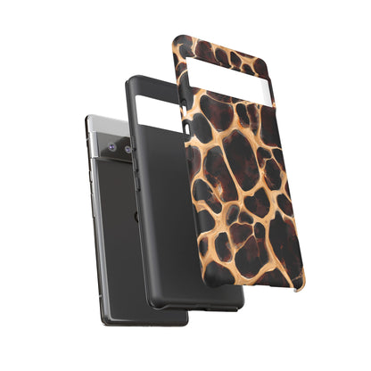 Phone Case — Brown Leather Dot Texture Rugged Protective Cover