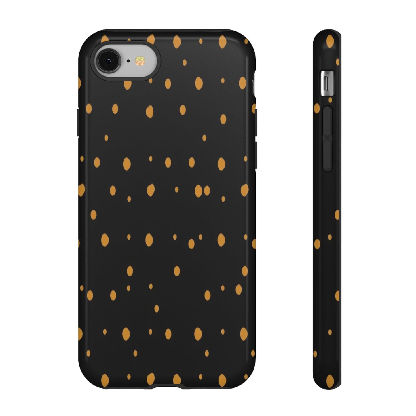 Black & Gold Dot Tough Phone Case — Protective Sparkle Pattern