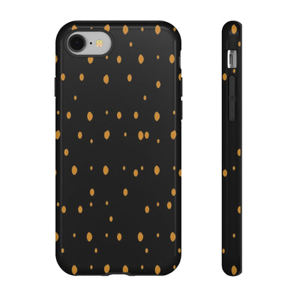 Black & Gold Dot Tough Phone Case — Protective Sparkle Pattern