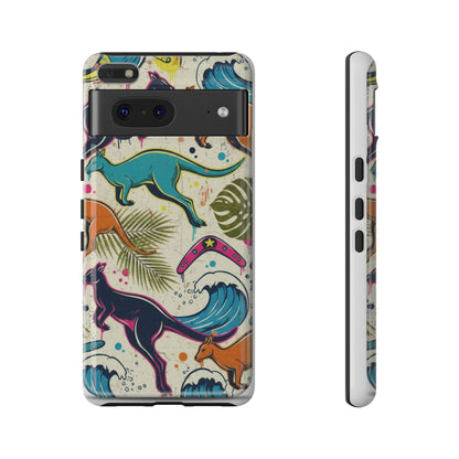 Tough Cases — Colorful Surfing Kangaroo Phone Case