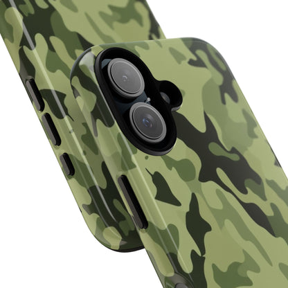 Camo Tough Phone Case — Military Green Protective iPhone Cover
