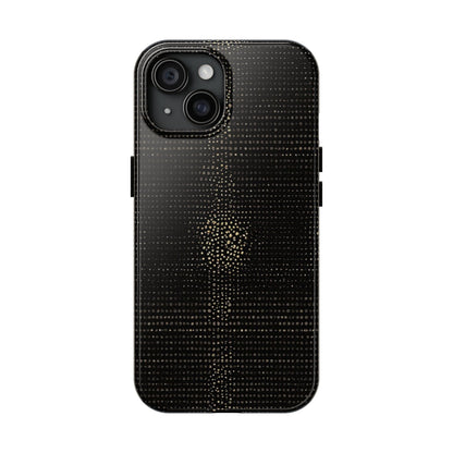Tough Phone Case — Black Textured Metallic Dot Shield