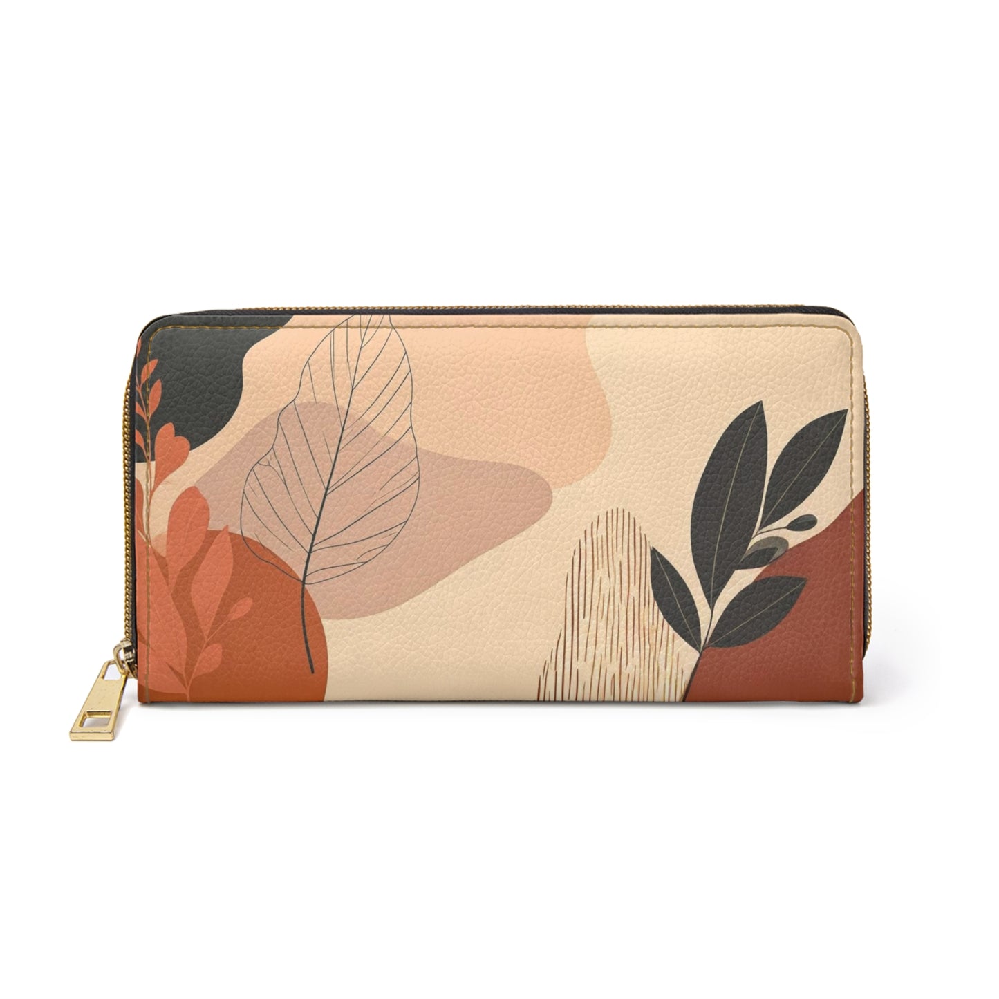 Women's Abstract Leaf Wallet - Vegan Abstract Foliage