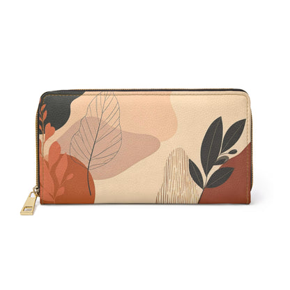 Women's Abstract Leaf Wallet - Vegan Abstract Foliage