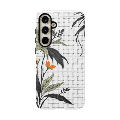 Floral Woven Tough Phone Case — Protective Botanical iPhone Cover