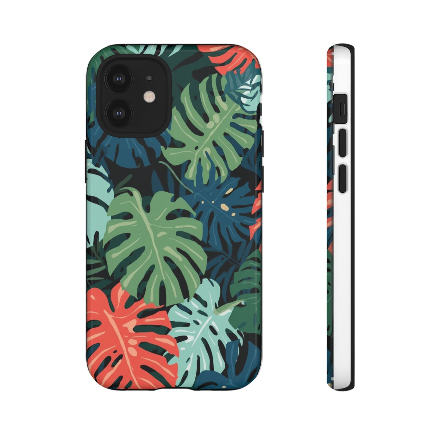 Tropical Monstera Phone Case — Colorful Leaf Protective Tough Case
