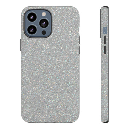 Glitter Silver Tough Phone Case — Sparkling Protective Phone Case