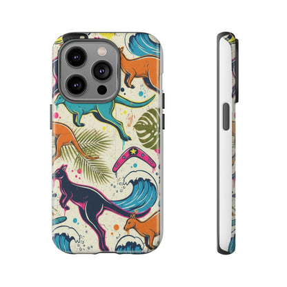 Tough Cases — Colorful Surfing Kangaroo Phone Case