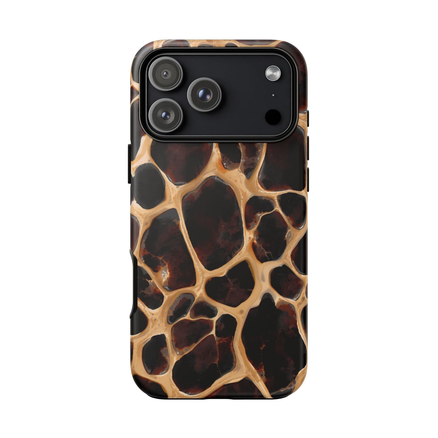 Phone Case — Brown Leather Dot Texture Rugged Protective Cover