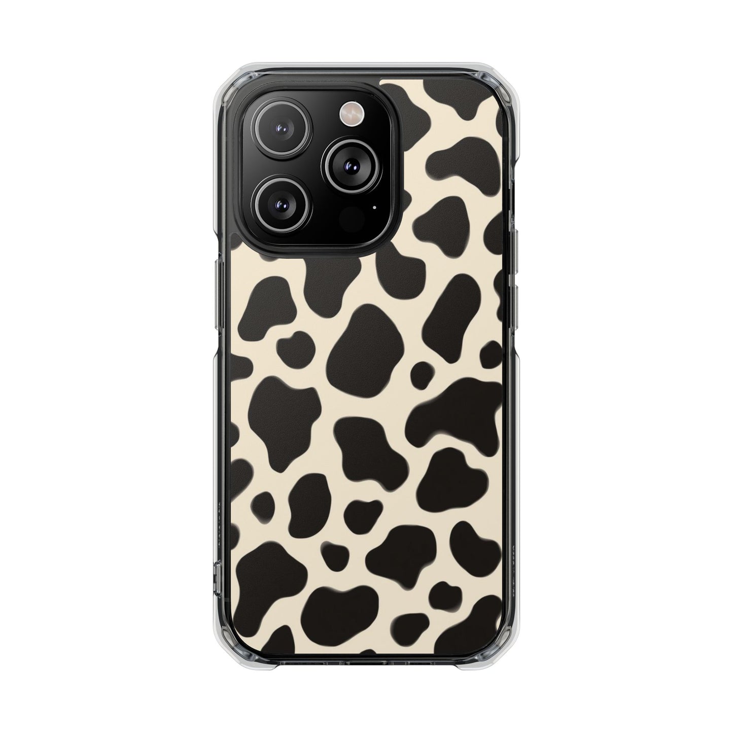 Cow Print Clear Magnetic Phone Case — Impact-Resistant Stylish Protection