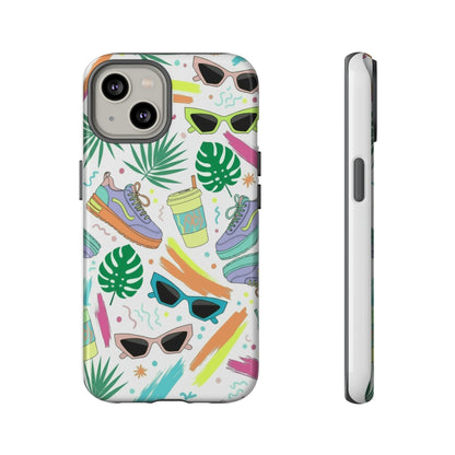 Tough Cases — Colorful Retro Sneakers & Sunglasses Phone Case
