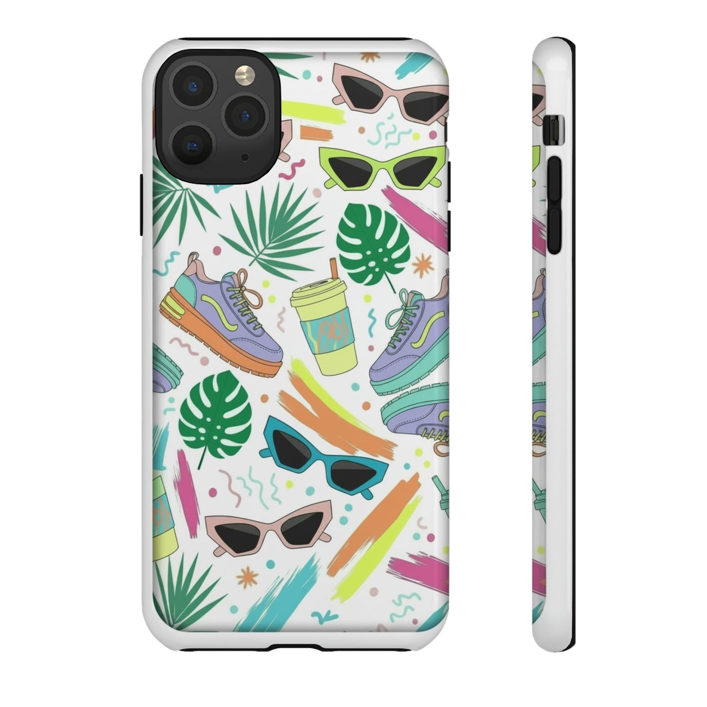 Tough Cases — Colorful Retro Sneakers & Sunglasses Phone Case