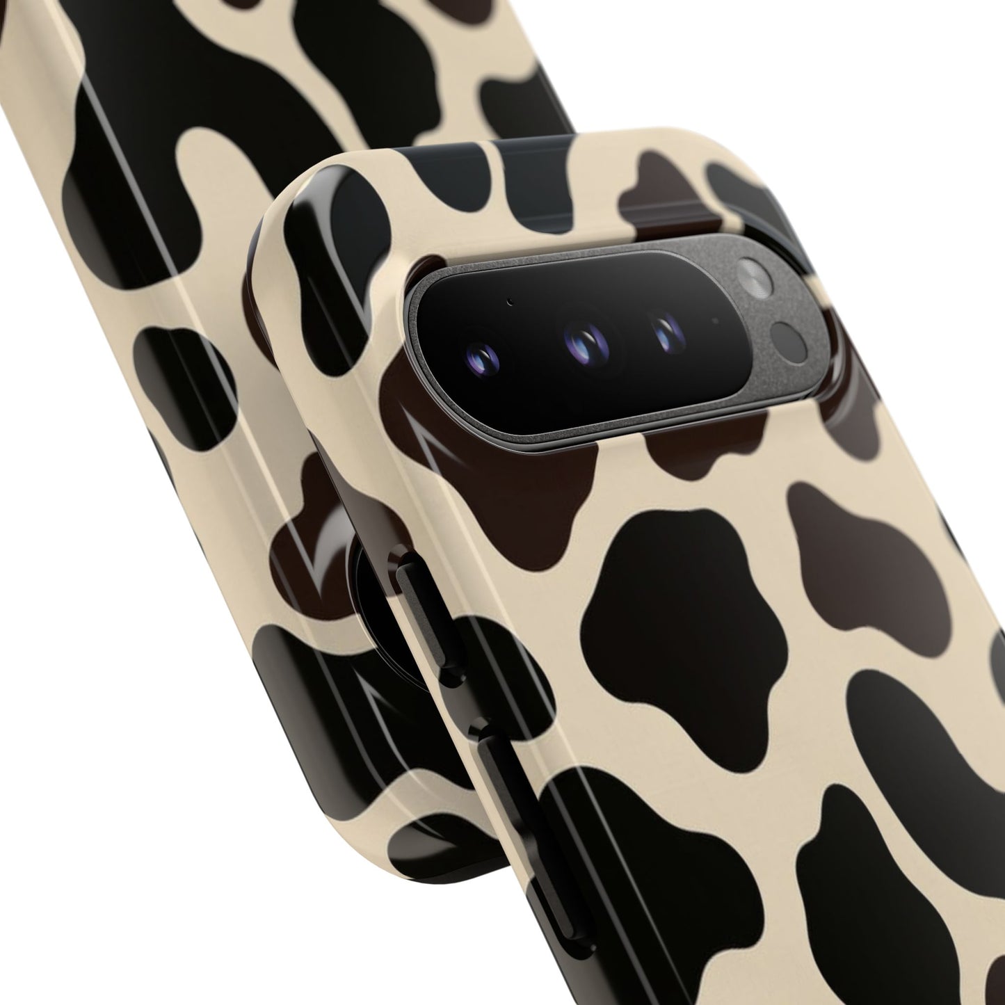 Cow Print Phone Case — Black & Cream Protective  Case