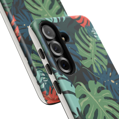 Tropical Monstera Phone Case — Colorful Leaf Protective Tough Case