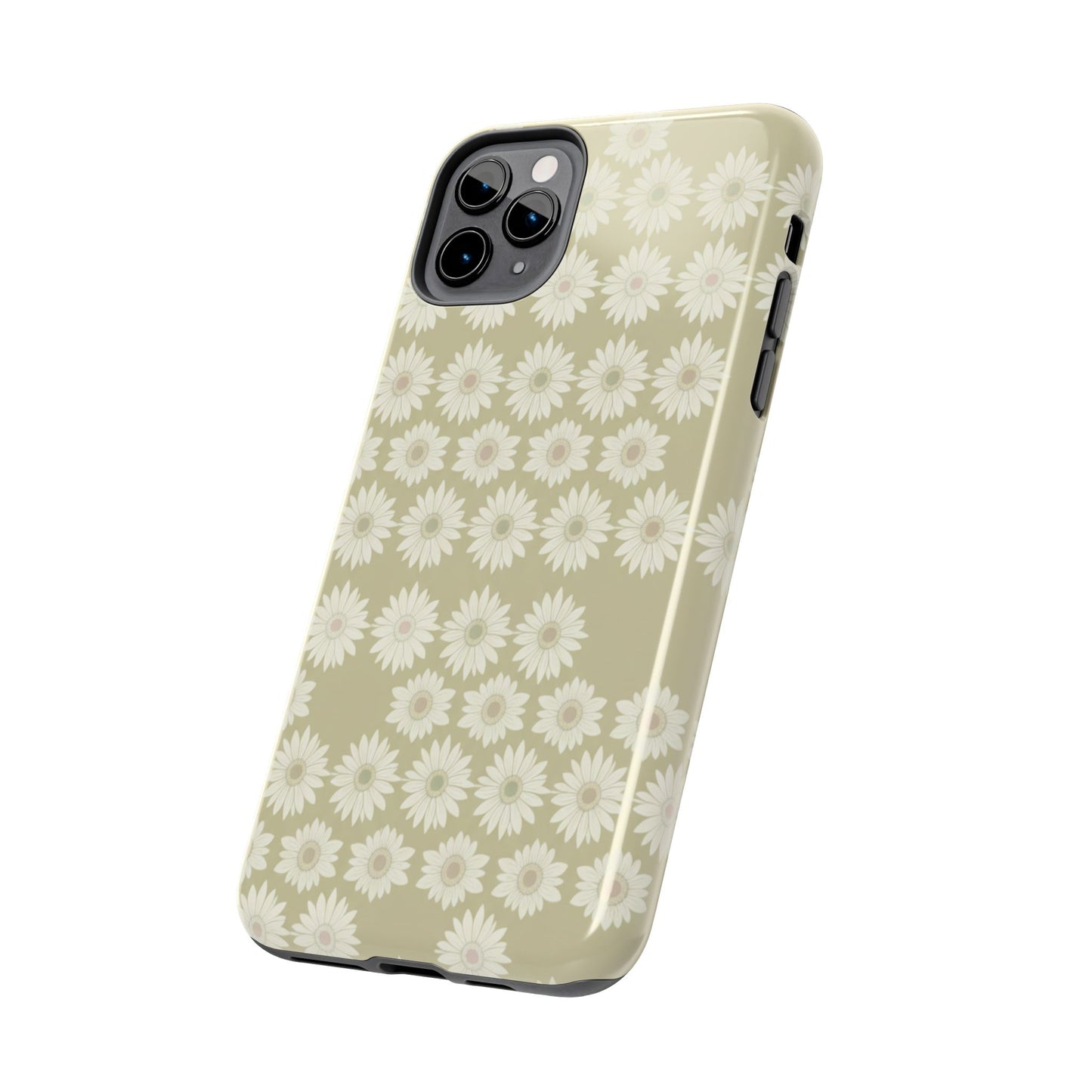 Daisy Pattern Tough Phone Case — Protective Floral iPhone Cover