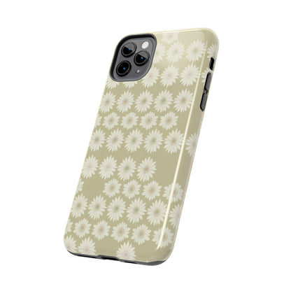 Daisy Pattern Tough Phone Case — Protective Floral iPhone Cover