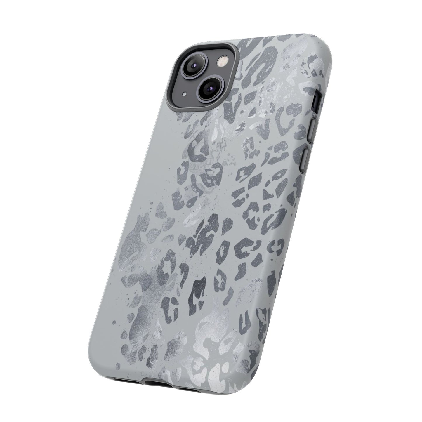 Gray Leopard Print Tough Phone Case