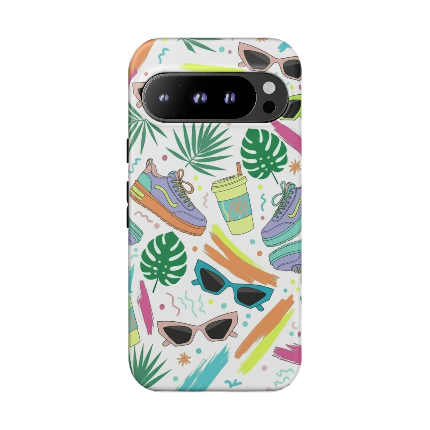Tough Cases — Colorful Retro Sneakers & Sunglasses Phone Case