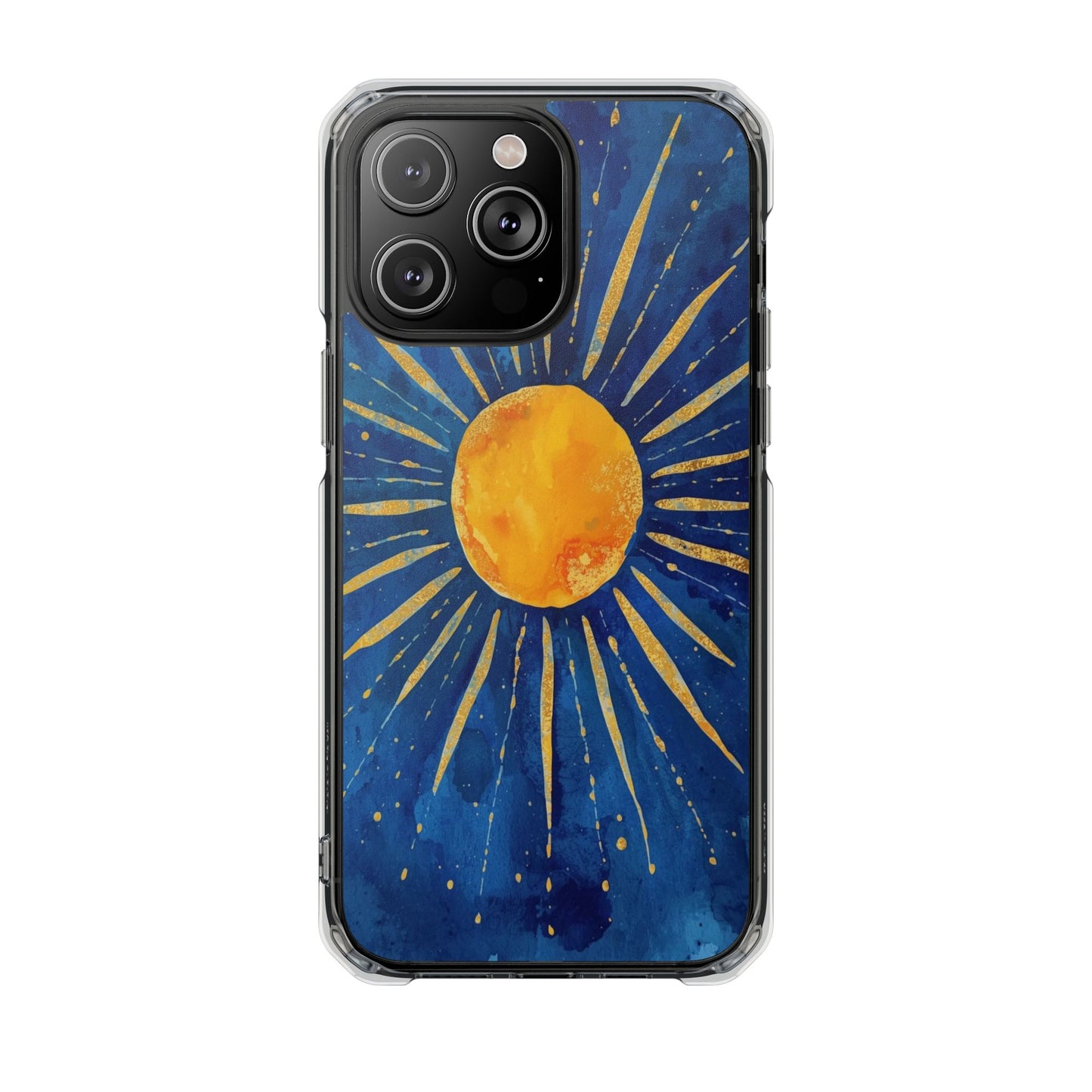 Sunburst Sky Magnetic Clear Phone Case — Protective Artistic Sun Design