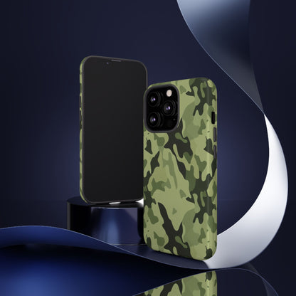 Camo Tough Phone Case — Military Green Protective iPhone Cover