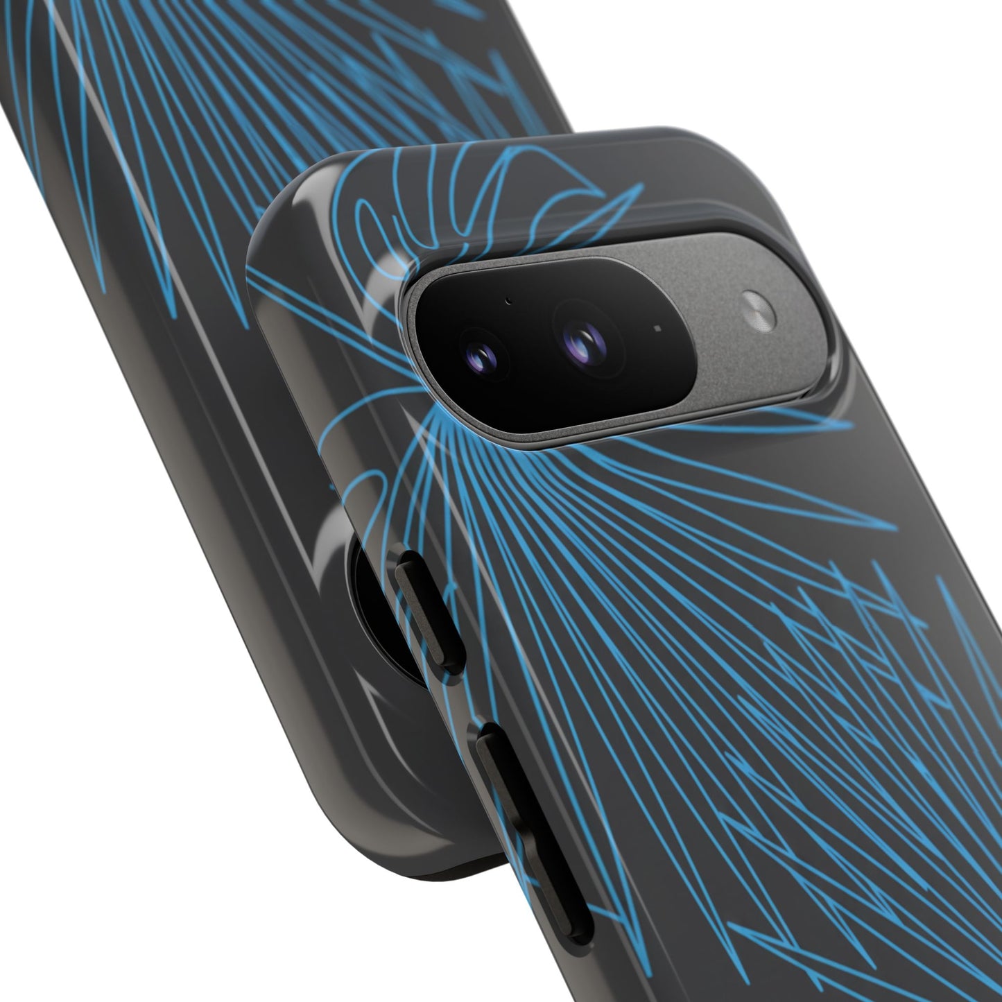 Blue Dandelion Burst Tough Phone Case — Protective Floral iPhone Cover